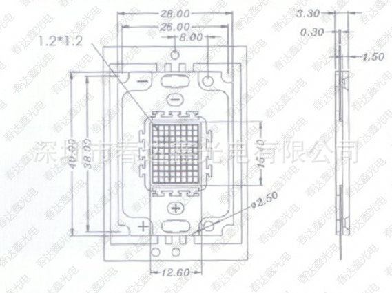 【3年质保 晶元普瑞芯片 高亮低衰50w集成led灯珠 50w cob集成光源】价格,厂家,图片,其他LED产品,深圳市春达鑫光电-